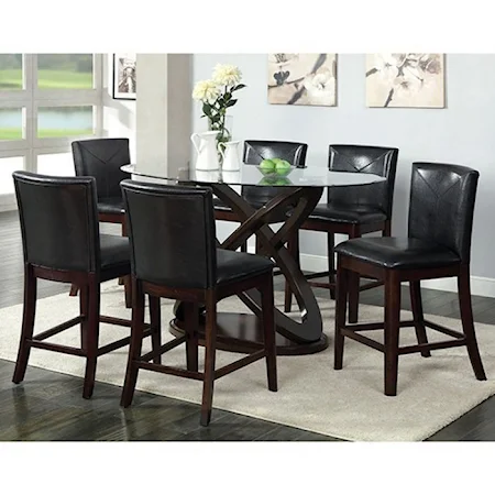 Contemporary Counter Height Table and 6 Chairs